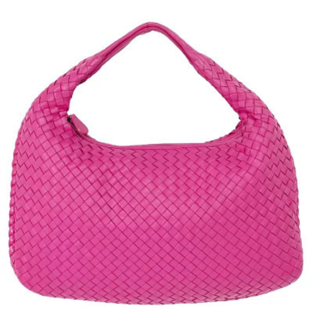Bottega Veneta Hobo Intrecciato Handbag Leather Pink